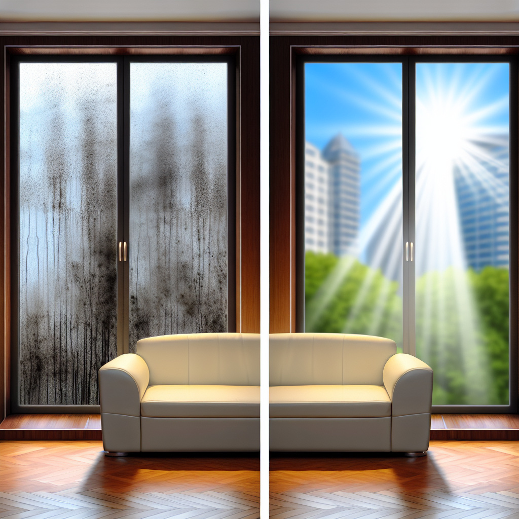 Before and after window cleaning transformation